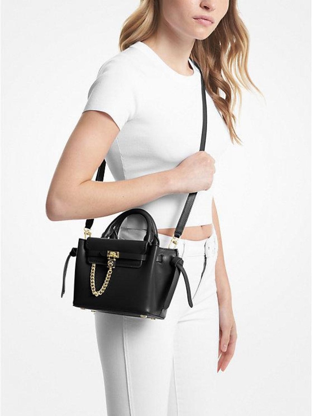 Michael Kors Hamilton Legacy Extra Small Crossbody / Black Leather